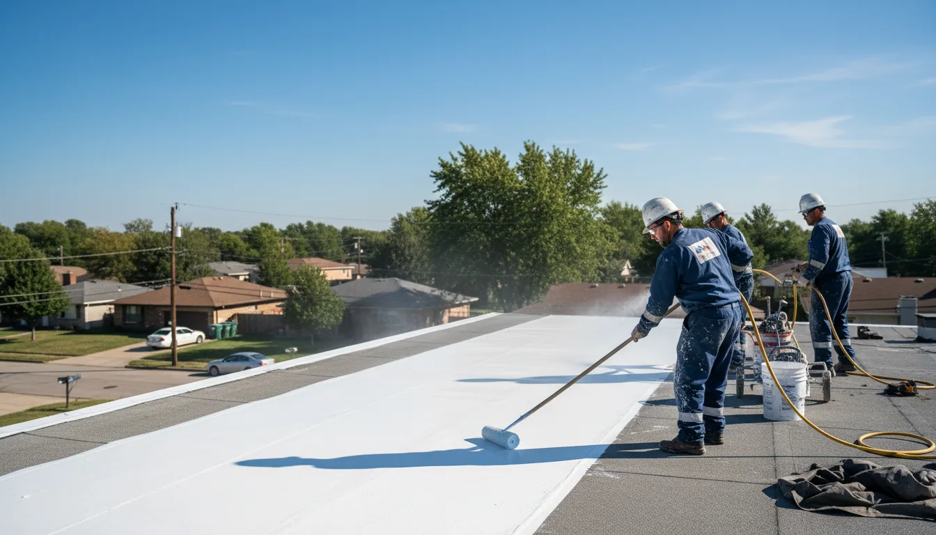 Commercial roof coating in Bradford, IA near me